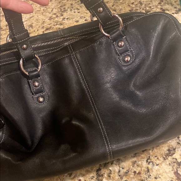 Coach Black Leather Shoulder Bag with Silver Hardware collection vintage gorge - Picture 4 of 6